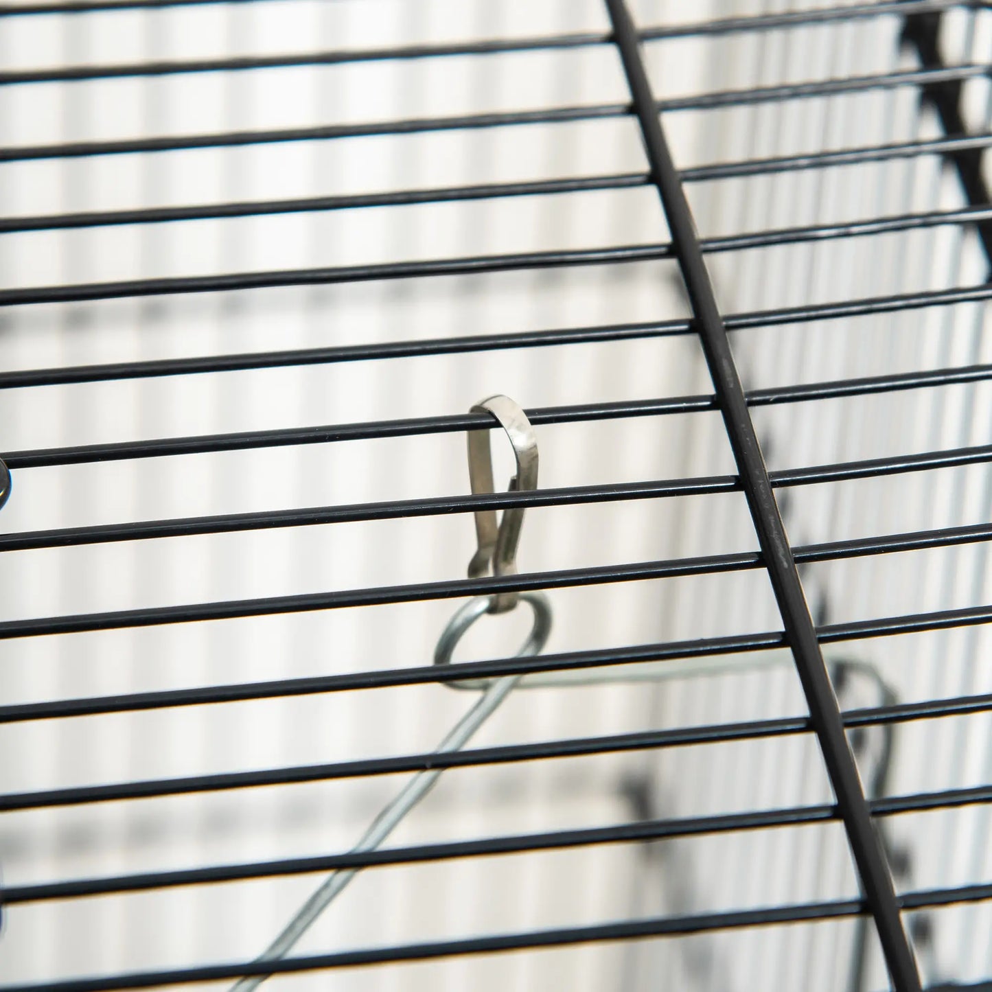 44.5"H Metal Bird Cage, Parrot Play Stand, Wheel, Storage Shelf, Black Bird Cages at Gallery Canada