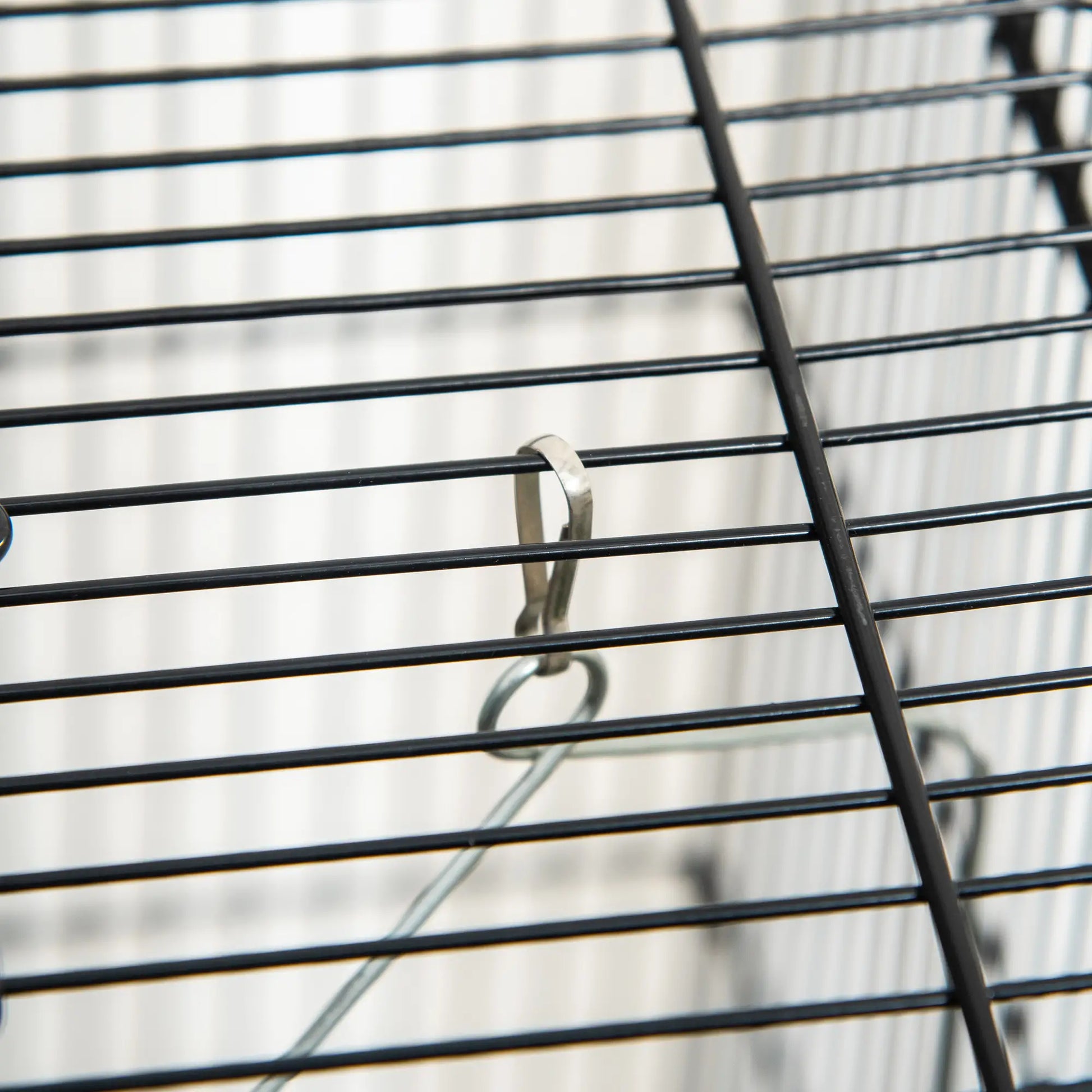 44.5"H Metal Bird Cage, Parrot Play Stand, Wheel, Storage Shelf, Black Bird Cages at Gallery Canada