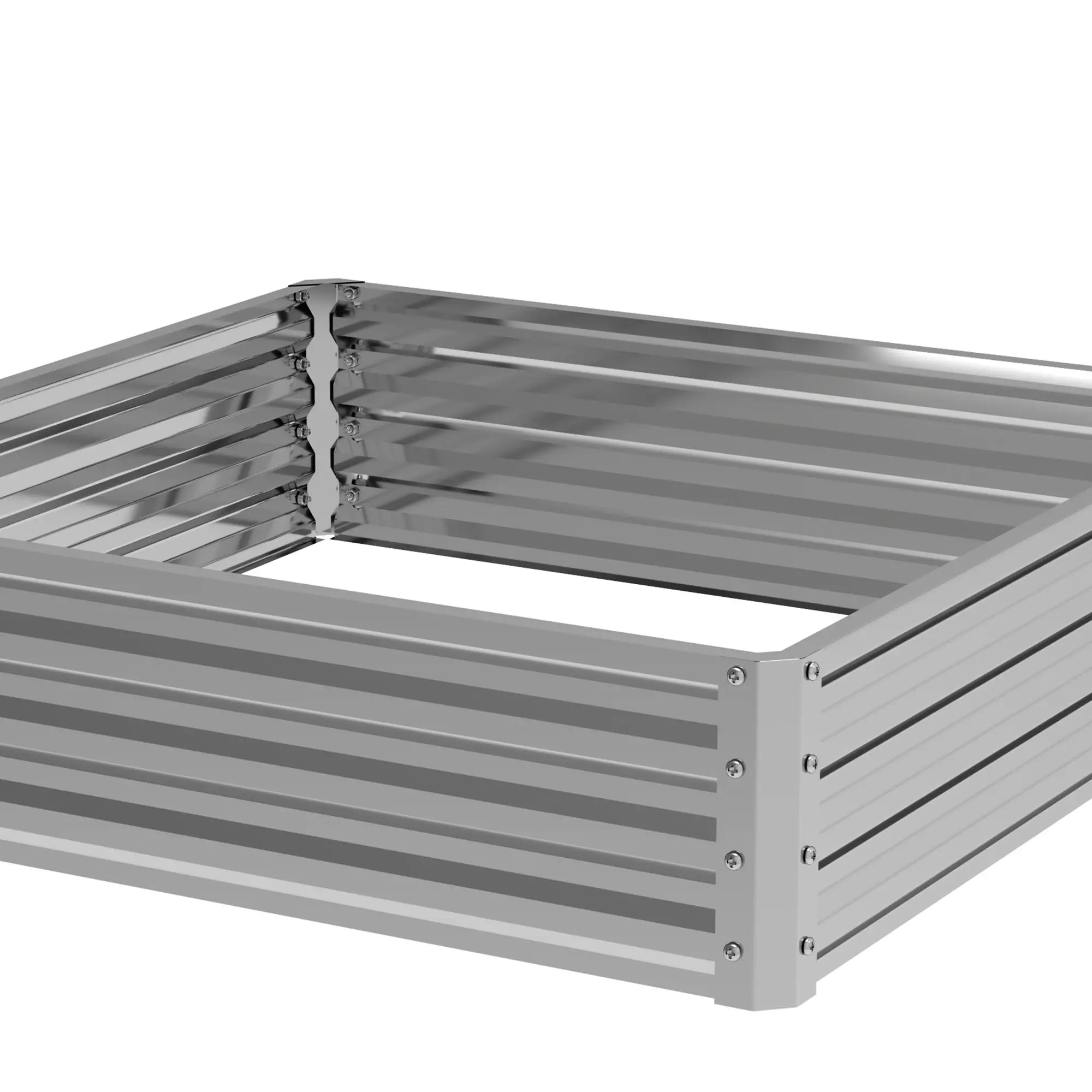 4' x 4' x 1' Galvanized Steel Raised Garden Bed, Vegetables, Flowers, Herbs, Silver Raised Garden Beds at Gallery Canada