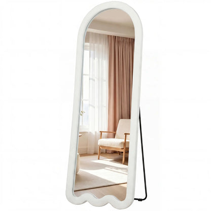 Full Length Mirror With Soft Padded Frame, White Full Length Mirrors White at Gallery Canada