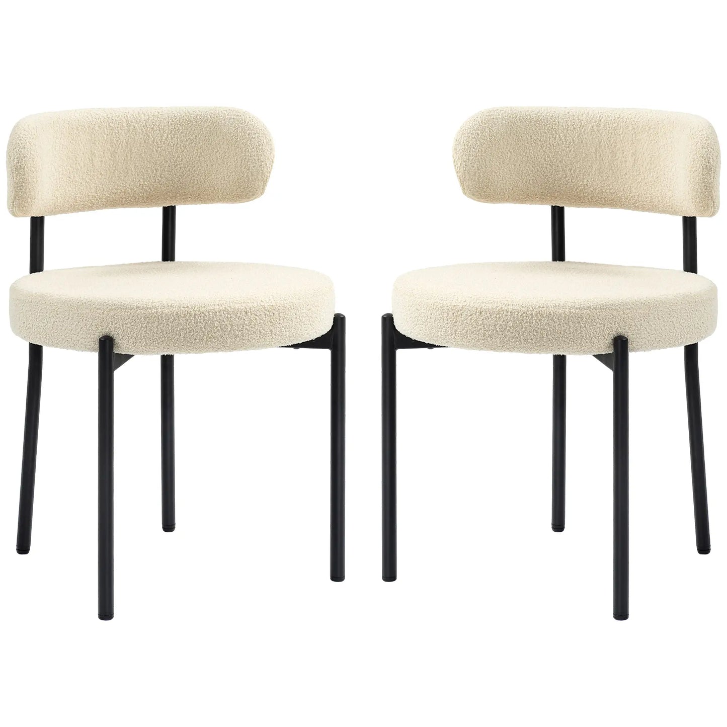 Modern Dining Chairs, Berber Fleece Upholstery, Steel Legs, Beige Dining Chairs Beige at Gallery Canada