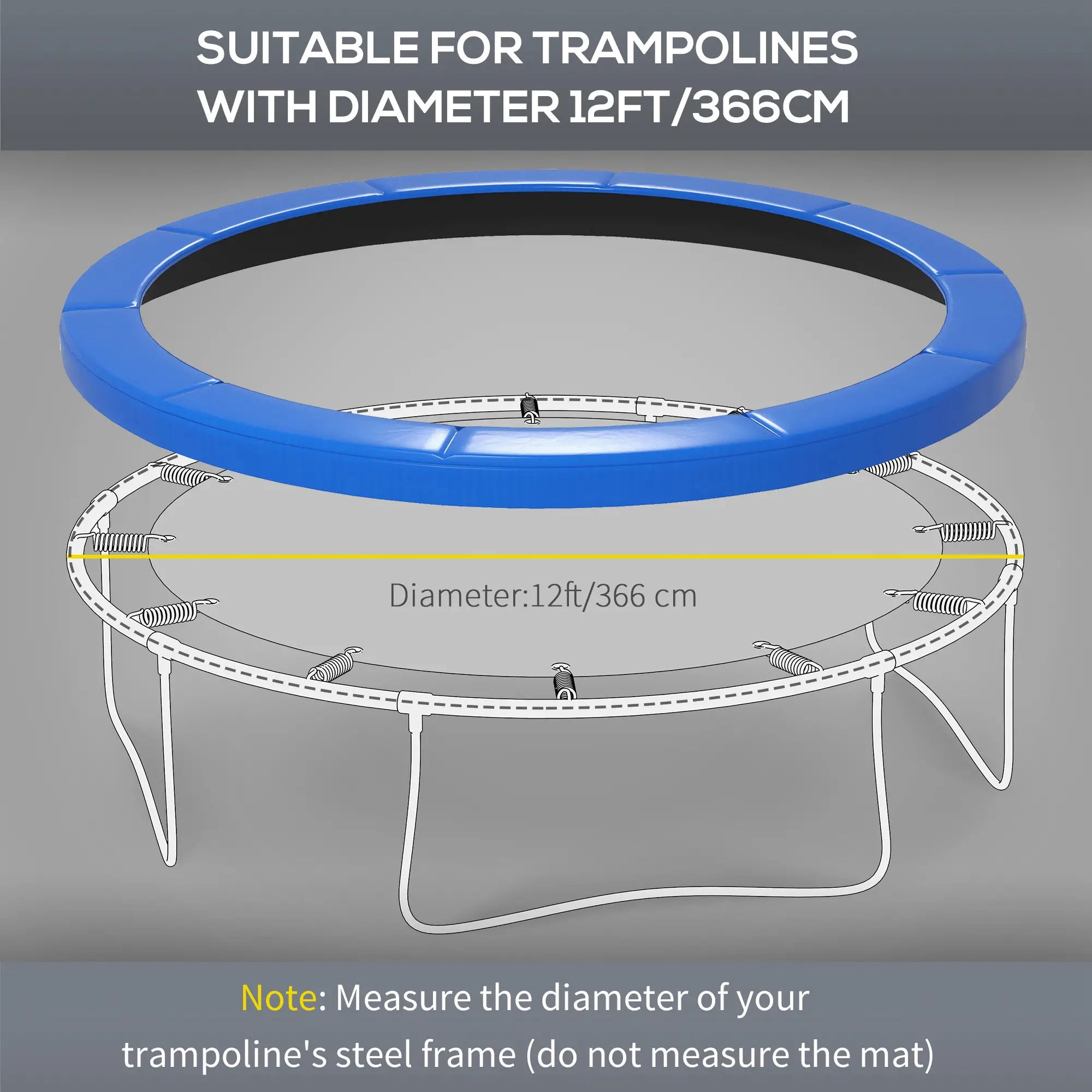 12FT Trampoline Spring Cover, Waterproof Tear-Resistant, Blue Trampolines at Gallery Canada