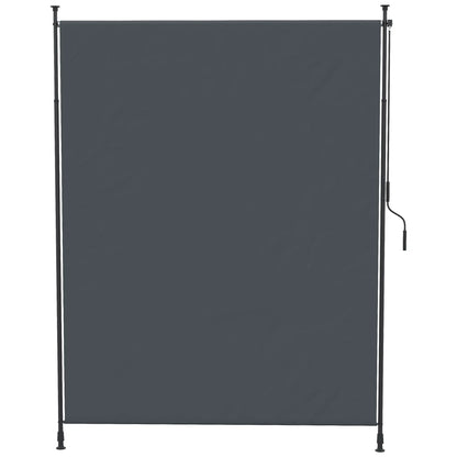 7' x 10' Retractable Patio Awning, Manual Outdoor Privacy Screen, UPF40+ Water-Resistant, Grey Retractable Side Awning Grey at Gallery Canada