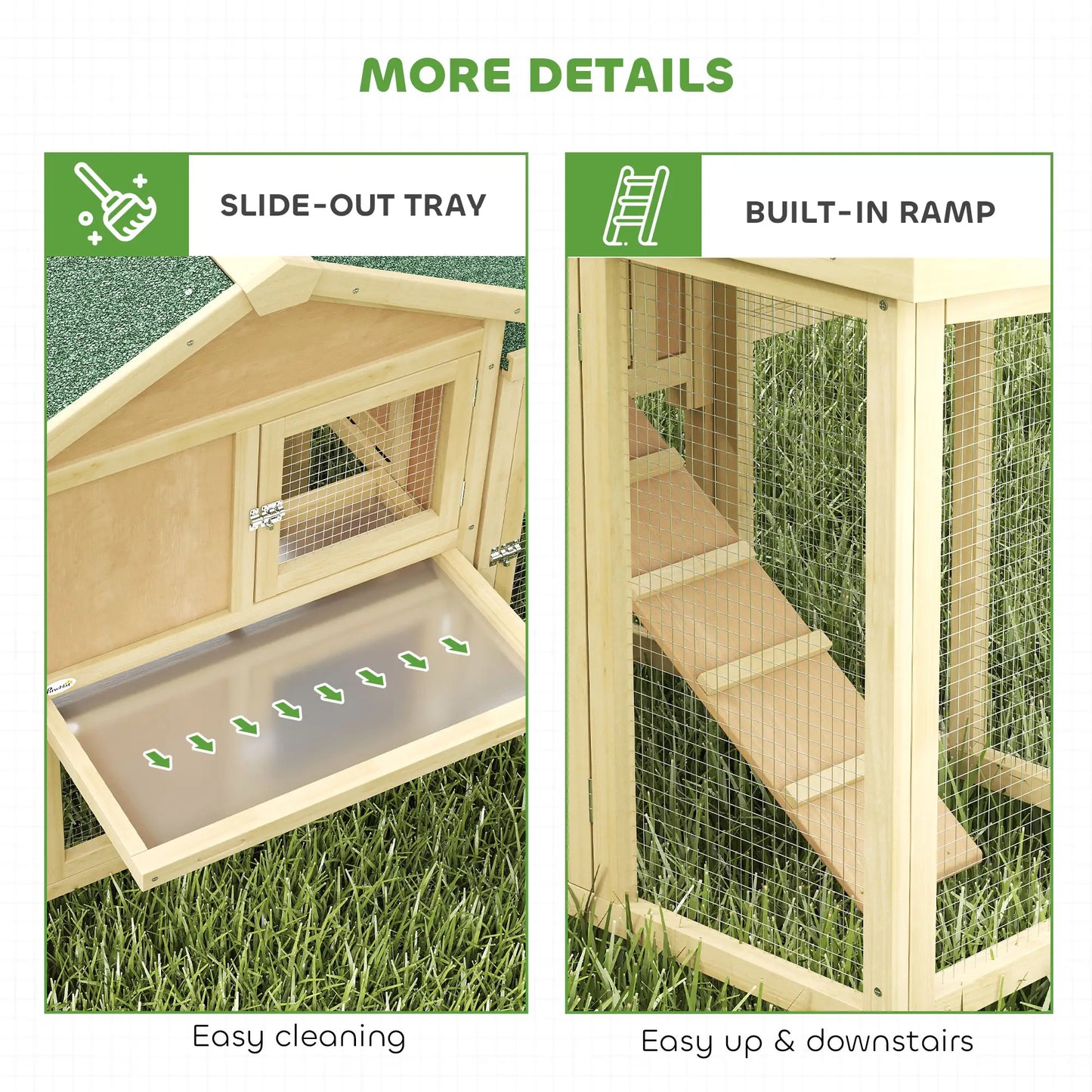 Wooden Chicken Coop, Large Rabbit Hutch, Nesting Box, Run, Ramp, Drawer Chicken Coops at Gallery Canada