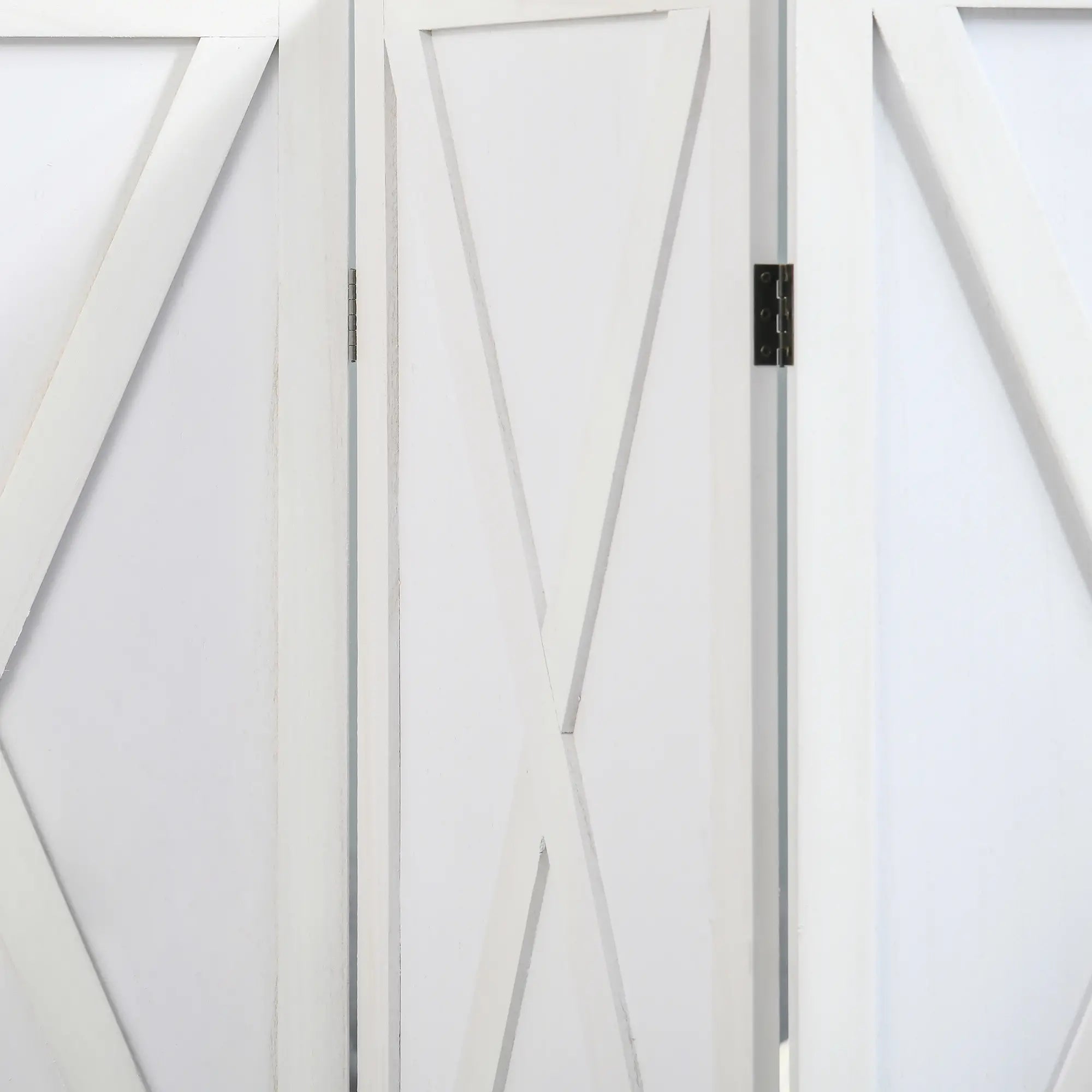 3-Panel Wall Partition, Foldable Wooden Frame 5.6FT, White Room Dividers at Gallery Canada
