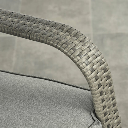 Outdoor Wicker Rocking Chair With Cushion, Mixed Grey Outdoor Rocking Chairs at Gallery Canada