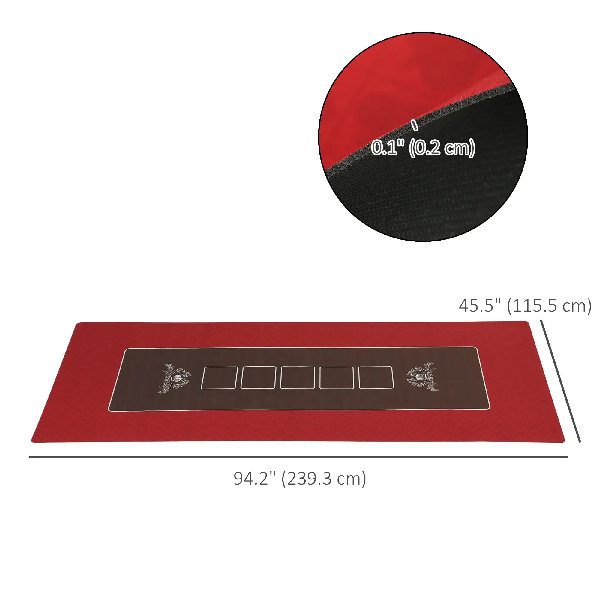 12 Player Poker Table Top Mat, Red Game Tables at Gallery Canada