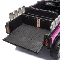 Tracteur pour enfant 12V, télécommande, double moteur, rose