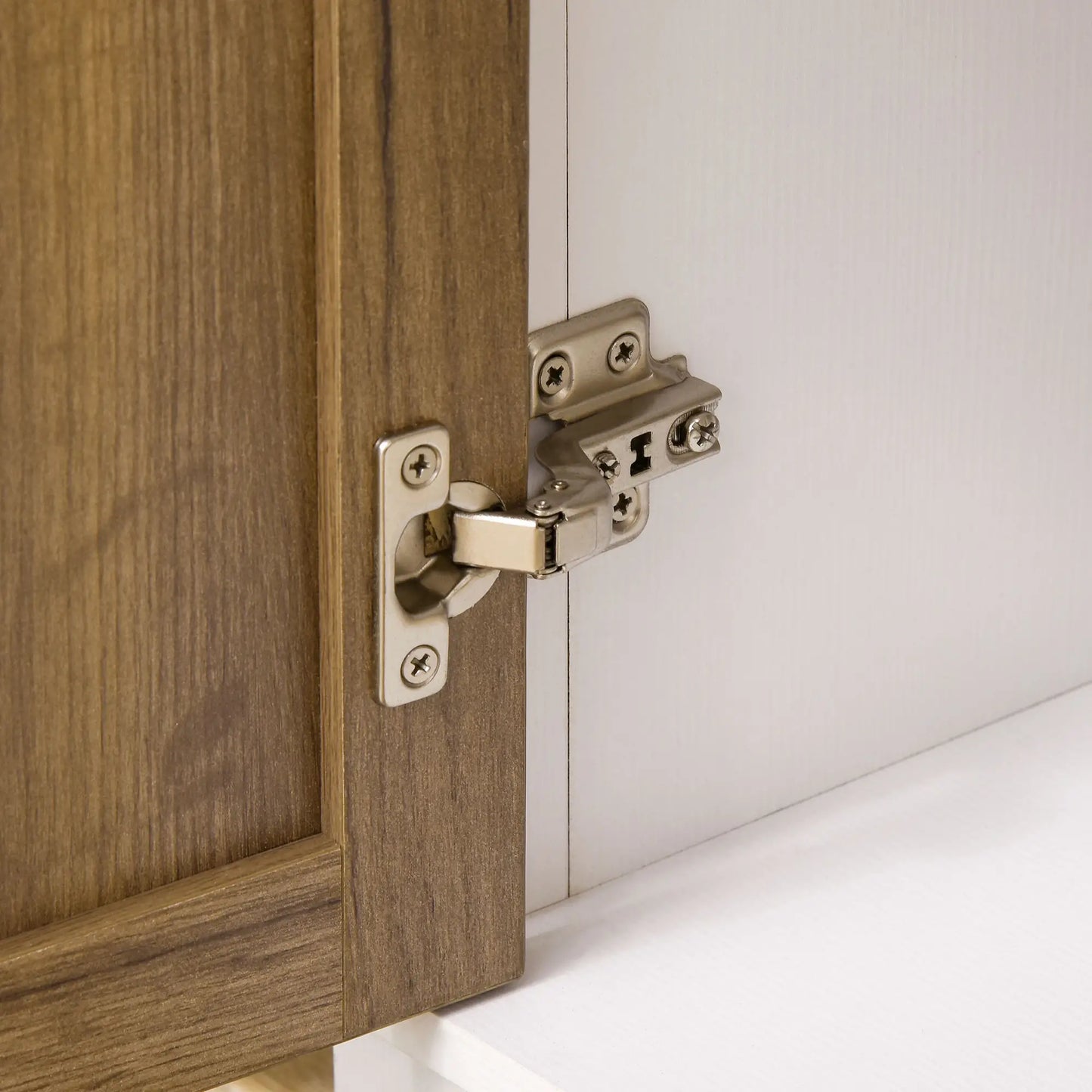 Farmhouse Sideboard, Storage Cabinet, 2 Doors, Shelves, 30.9" x 15.4" x 30.9", Dark Oak Bar Cabinets at Gallery Canada
