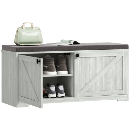 Shoe Storage Bench, Padded Seat, Holds 352 lb, 8 Pairs, Light Grey Shoe Storage Cabinets & Racks Charcoal Grey, Light Grey at Gallery Canada