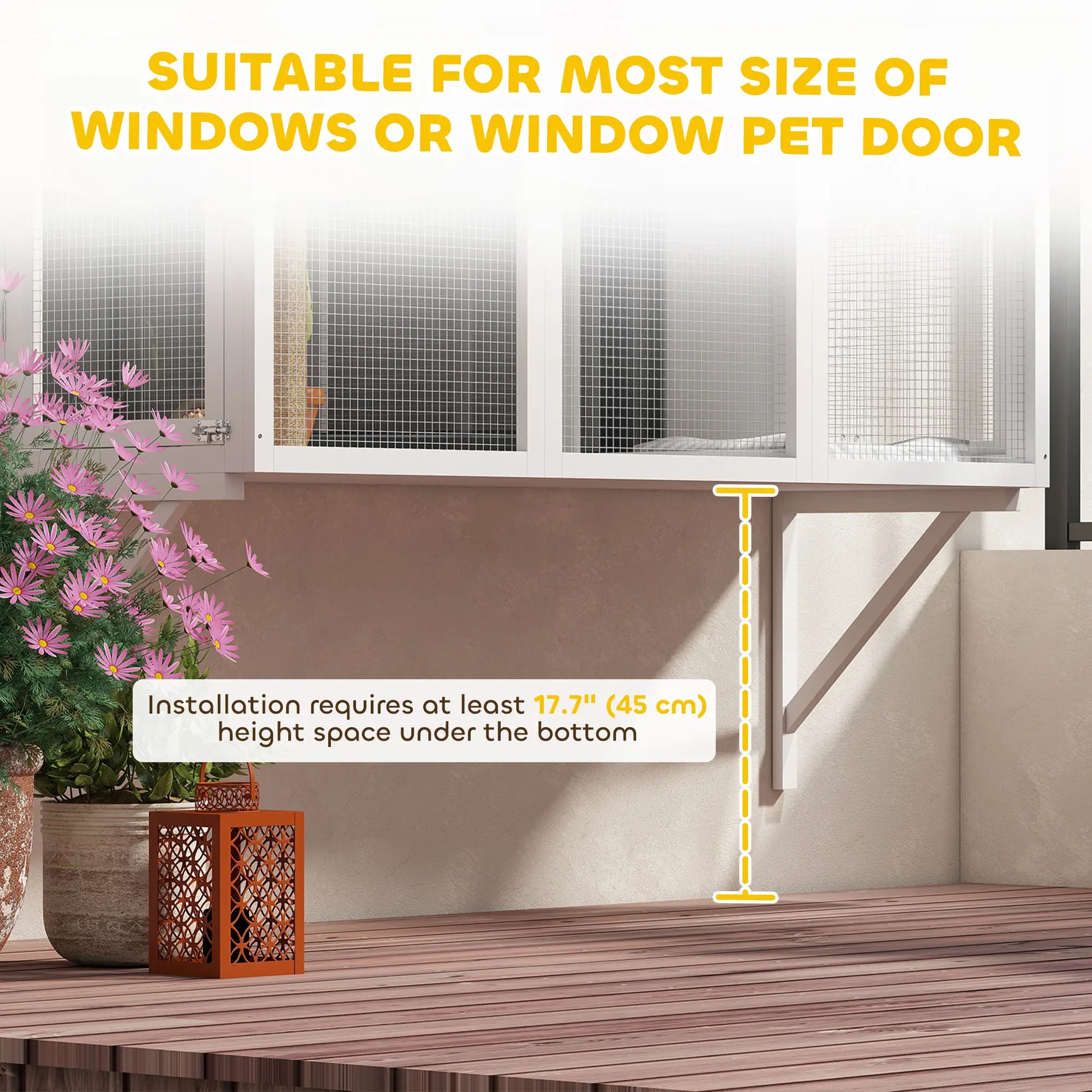 Wooden Catio Outdoor, Cat Window Box Enclosure, White Outdoor Cat Enclosures at Gallery Canada