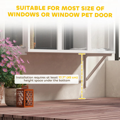 Wooden Catio Outdoor, Cat Window Box Enclosure, White Outdoor Cat Enclosures at Gallery Canada
