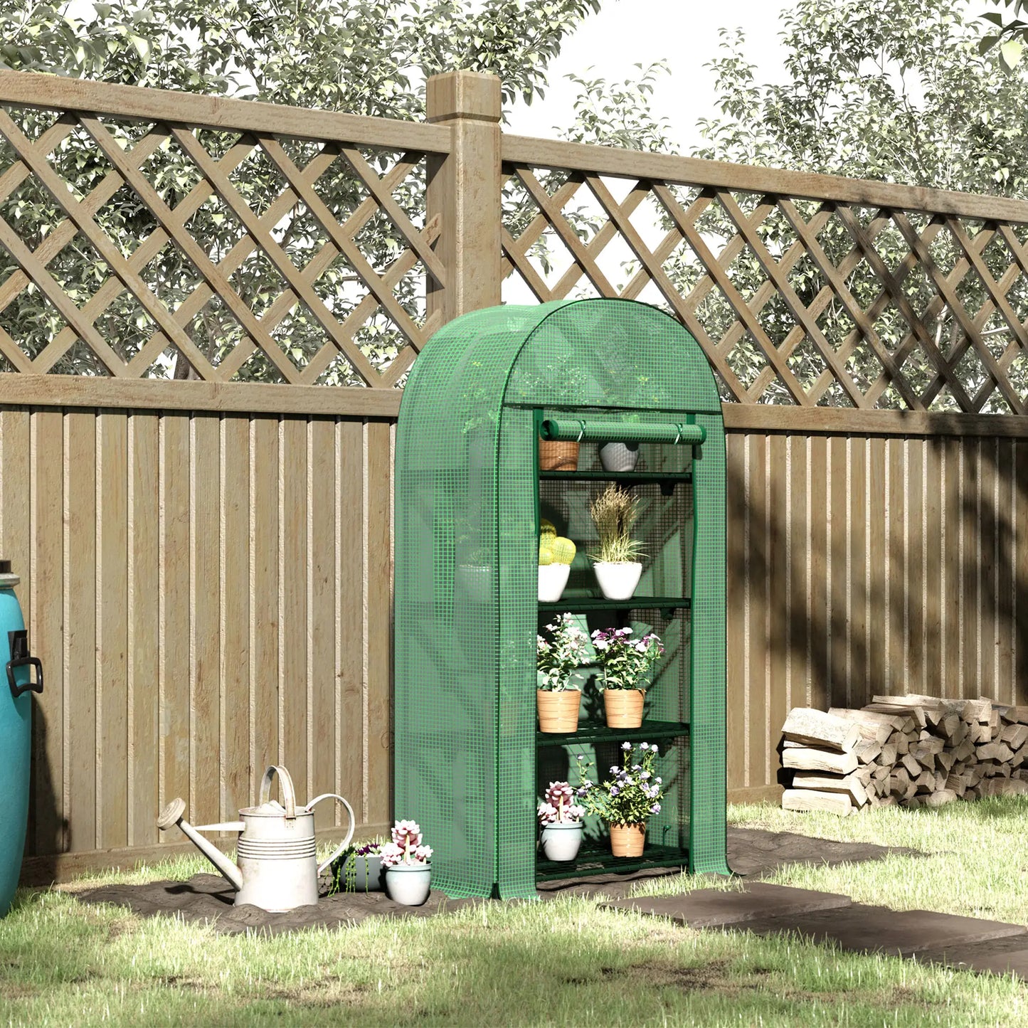 Portable Mini Greenhouse, Zippered Door, PE Cover, 31.5" x 19.3" x 63", Green Mini Greenhouses at Gallery Canada