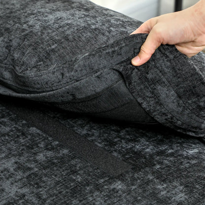 Modern Corner Couch, Right Chaise Lounge, Tufted 3-Seater Sofa, Wooden Legs, Black 3-Seater Sofas at Gallery Canada