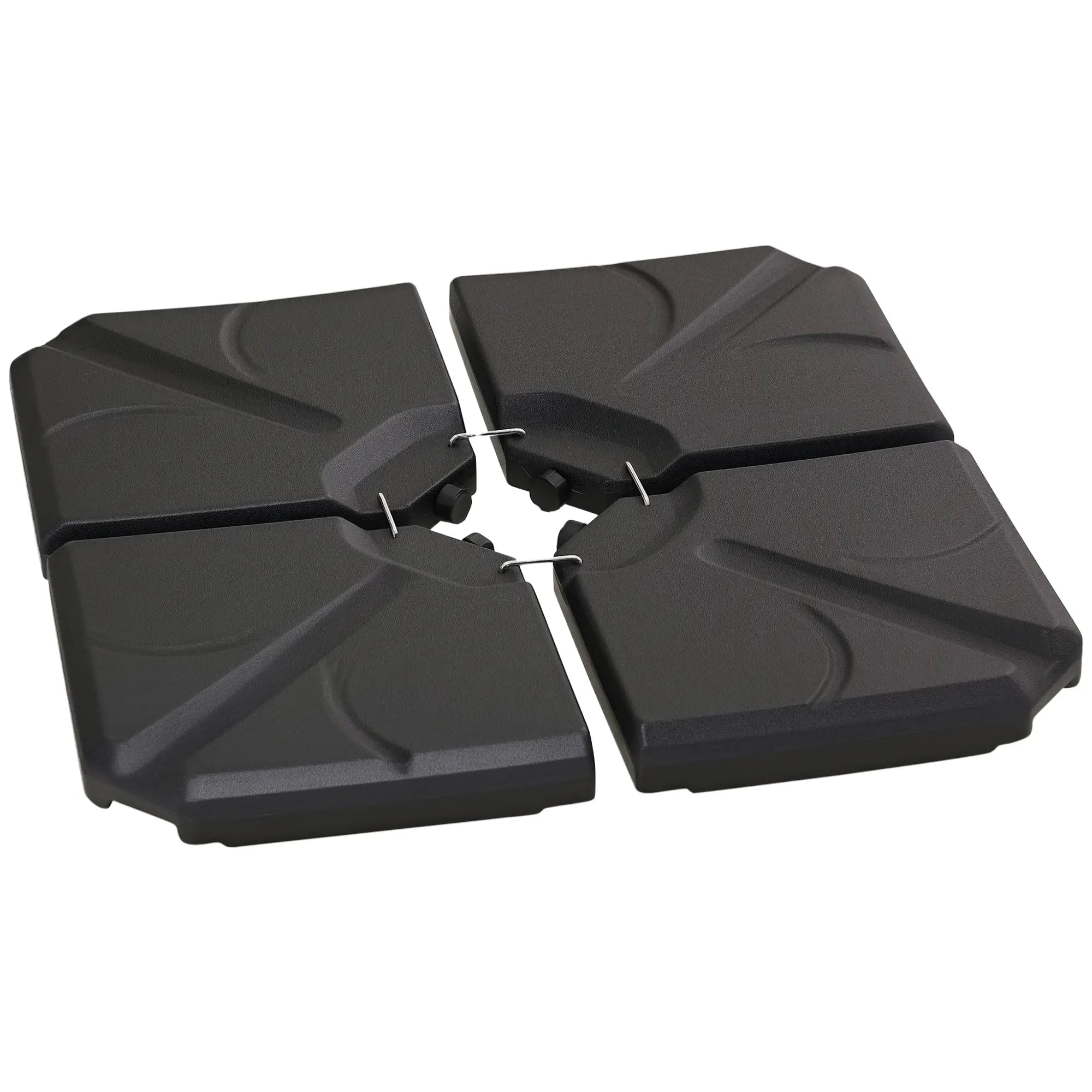 4 Piece Cantilever Umbrella Base, 123 lb Water or 158 lb Sand, Black Umbrella Bases Black at Gallery Canada