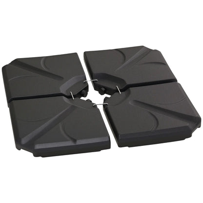 4 Piece Cantilever Umbrella Base, 123 lb Water or 158 lb Sand, Black Umbrella Bases Black at Gallery Canada