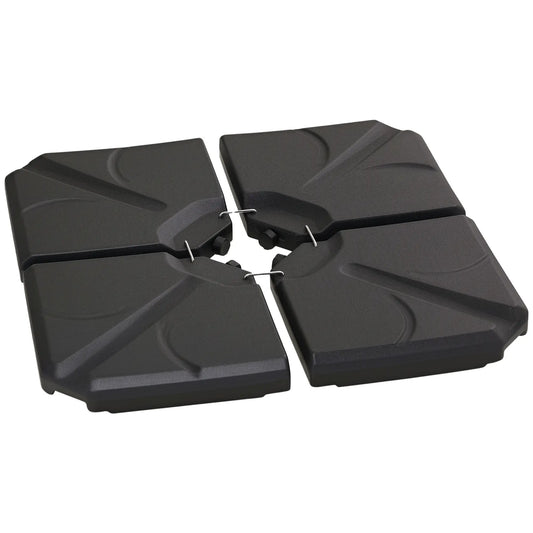 4 Piece Cantilever Umbrella Base, 123 lb Water or 158 lb Sand, Black Umbrella Bases Black at Gallery Canada