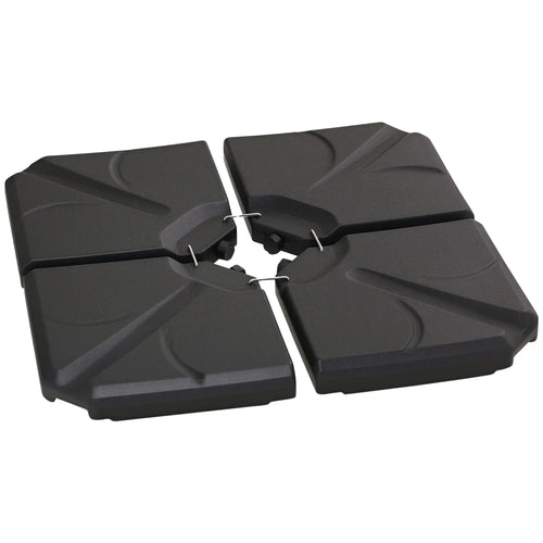 4 Piece Cantilever Umbrella Base, 123 lb Water or 158 lb Sand, Black