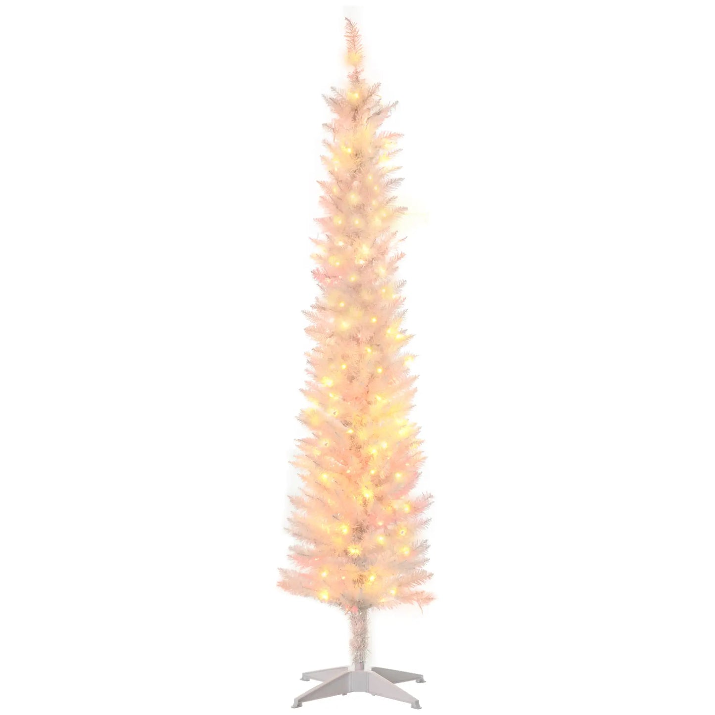 6' Pencil Artificial Christmas Tree, Colourful LED Lights, White Pencil Christmas Trees at Gallery Canada