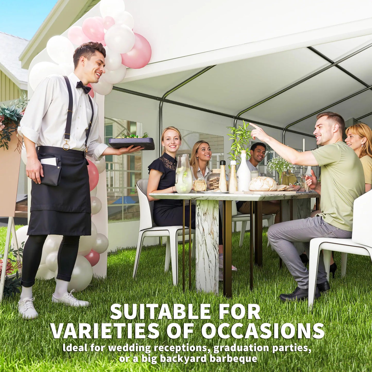 23' x 39' Party Tent, Heavy Duty Outdoor Canopy Shelter, White Canopy Tents at Gallery Canada