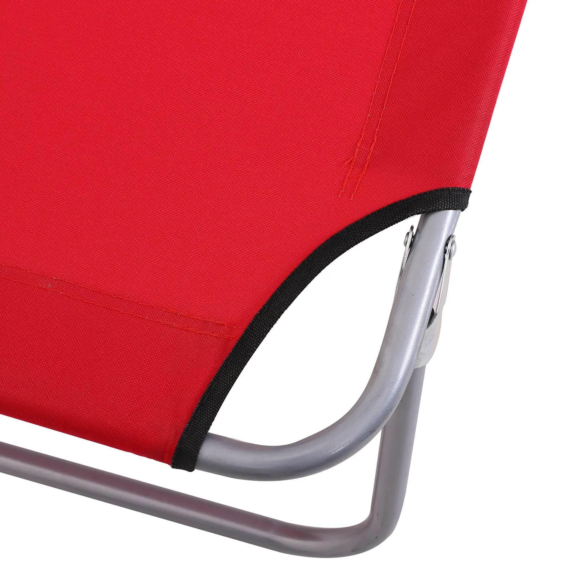 Adjustable Folding Chaise Lounge, Outdoor Tanning Chair with Sun Shade, Red Lounger Chairs at Gallery Canada