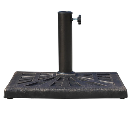 18.5" Square Patio Umbrella Base, Outdoor Resin Stand, Bronze Umbrella Bases at Gallery Canada