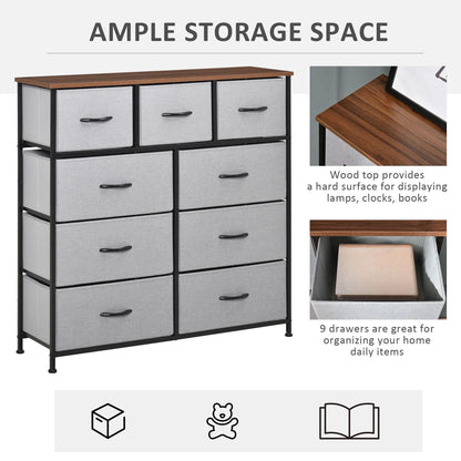 9-Drawer Dresser, 4-Tier Fabric Storage Tower, Grey Storage Cabinets at Gallery Canada