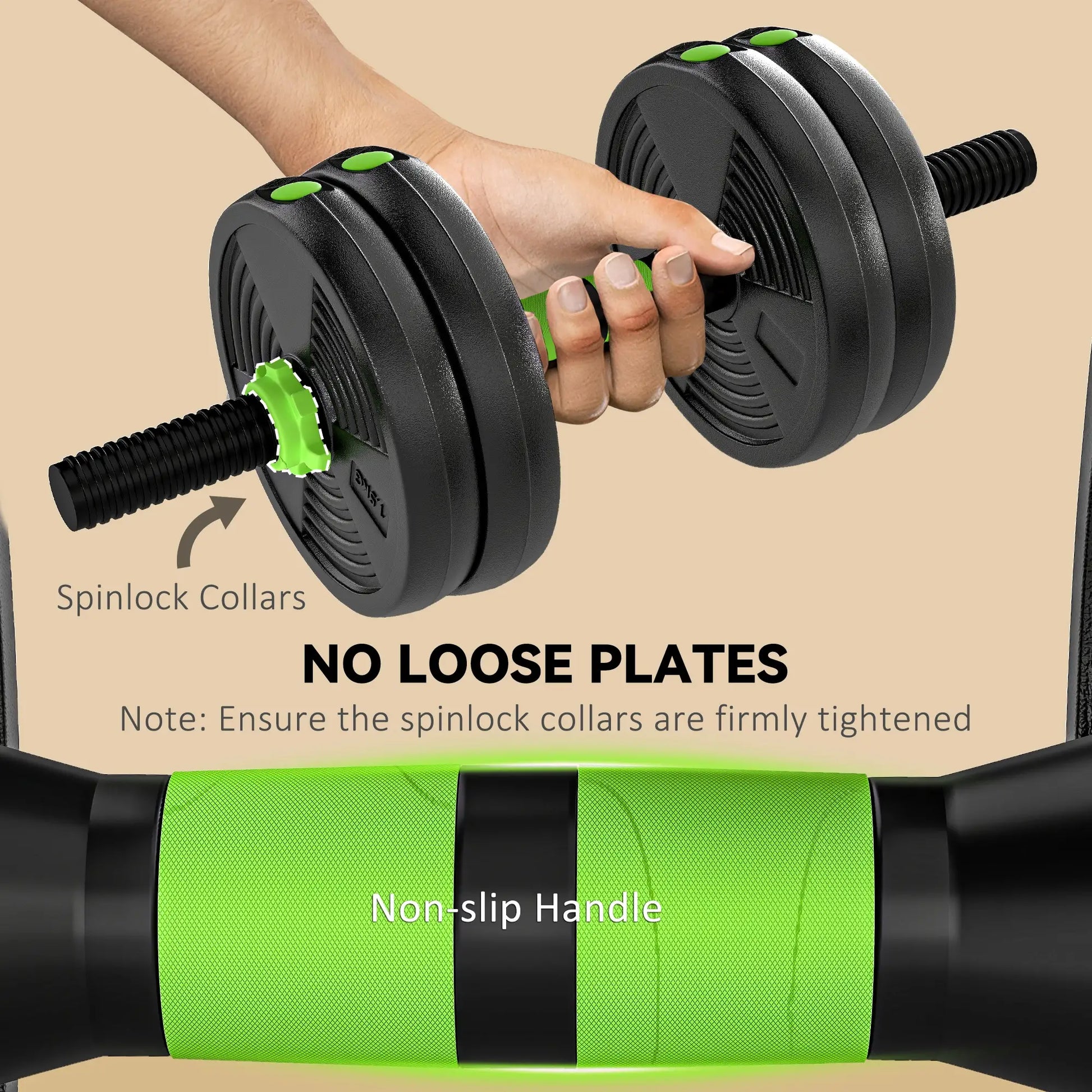 Adjustable Dumbbell Set, 3 in 1 Weights, 33lb with Connector, Non-Slip Grip Dumbbells & Barbells at Gallery Canada