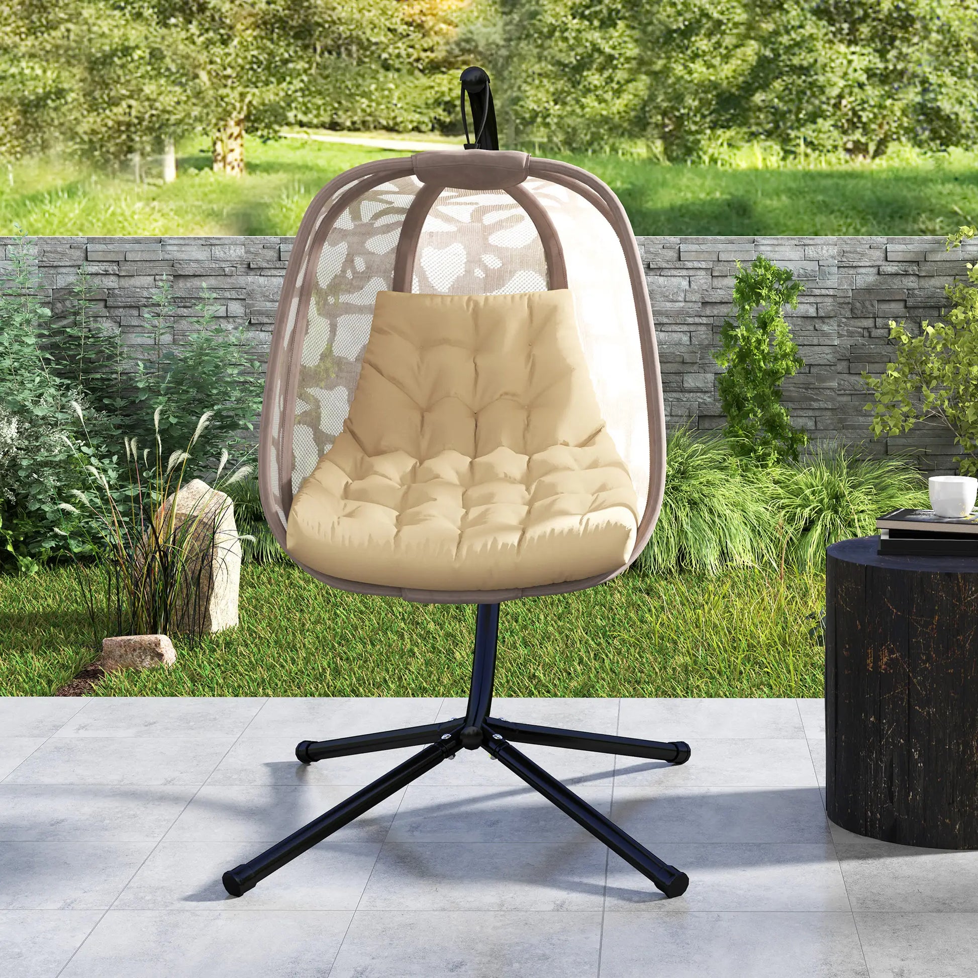 Outdoor Swing Cushion, Tufted Patio Cushion, Beige Patio Chair Cushions at Gallery Canada