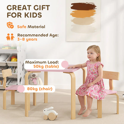 Kids Table and 2 Chair Set, Multi-Activity Furniture, Pink Kids Table Sets at Gallery Canada