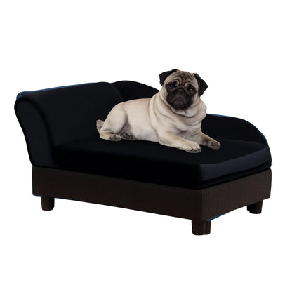 Pet Sofa Dog Couch Chaise Lounge Pet Bed with Storage Function Small Sized Dog Various Cat Sponge Cushioned Bed Lounge, Black Dog Sofas Black at Gallery Canada