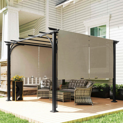 10' x 10' Outdoor Pergola, Steel Frame, Beige Pergolas at Gallery Canada