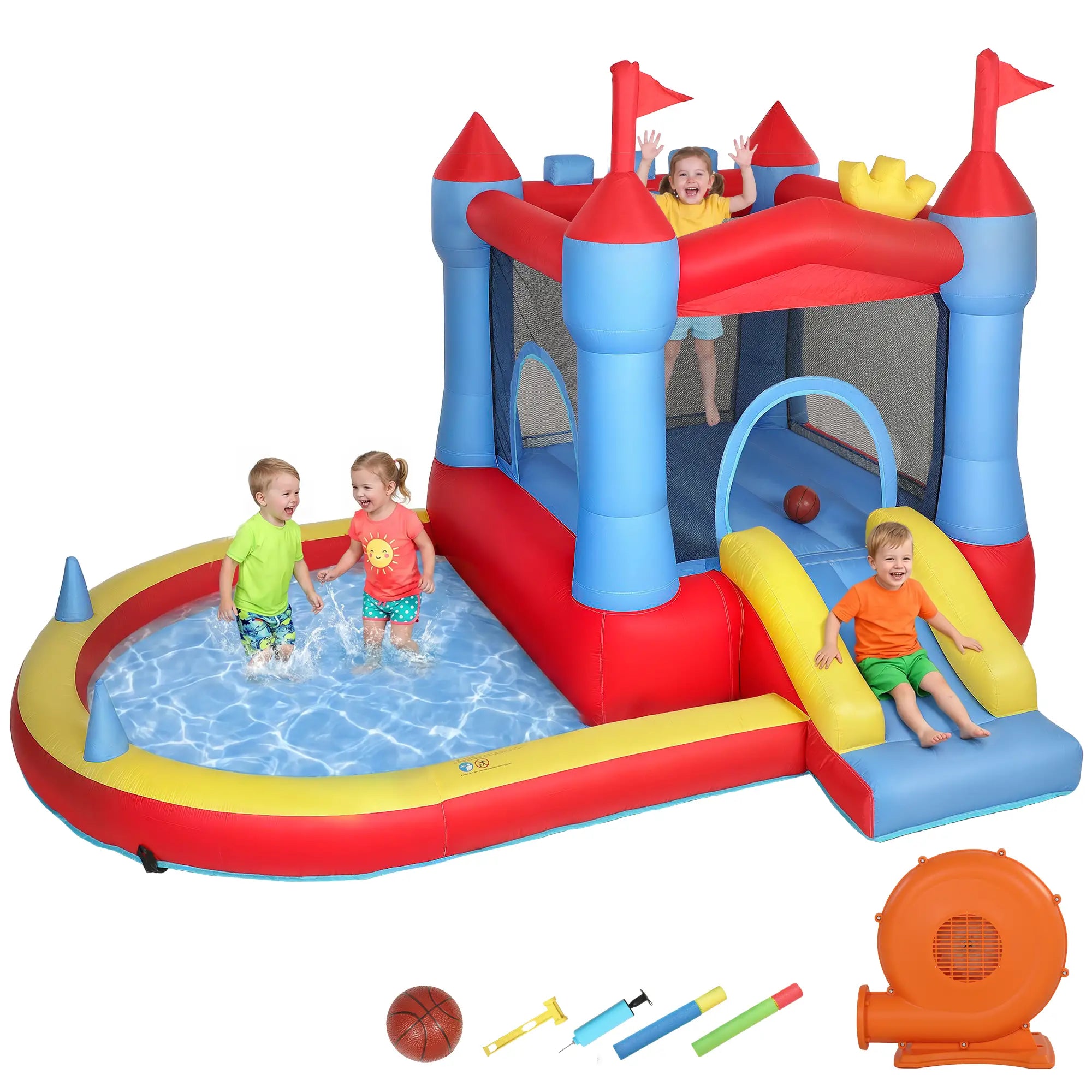 Inflatable Bounce House With Slide, Pool, Ball Pit, Basketball Hoop Inflatables at Gallery Canada