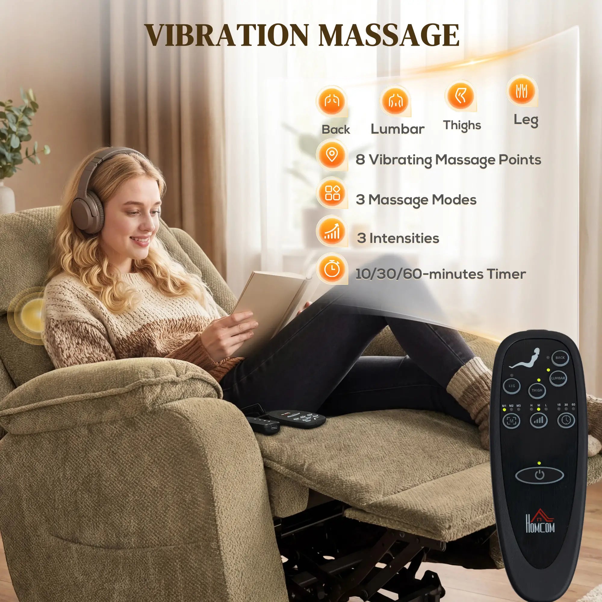 Power Recliner Chair, Massage, Electric Lift, 2 Memory Positions, Brown Electric Power Lift Chairs at Gallery Canada