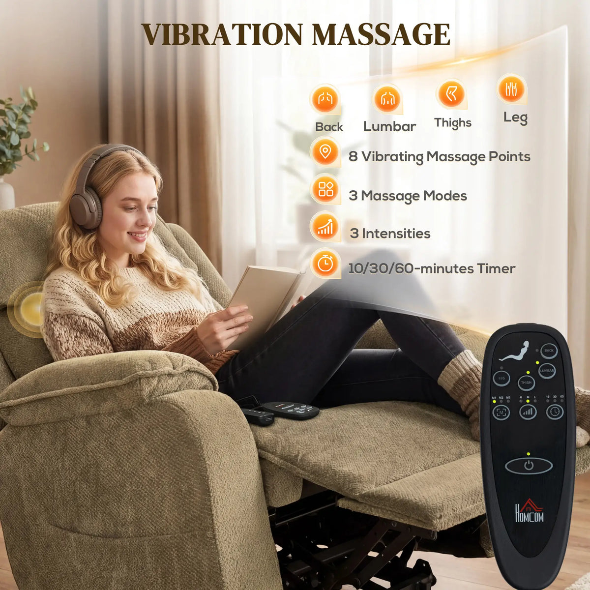 Power Recliner Chair, Massage, Electric Lift, 2 Memory Positions, Brown Electric Power Lift Chairs at Gallery Canada