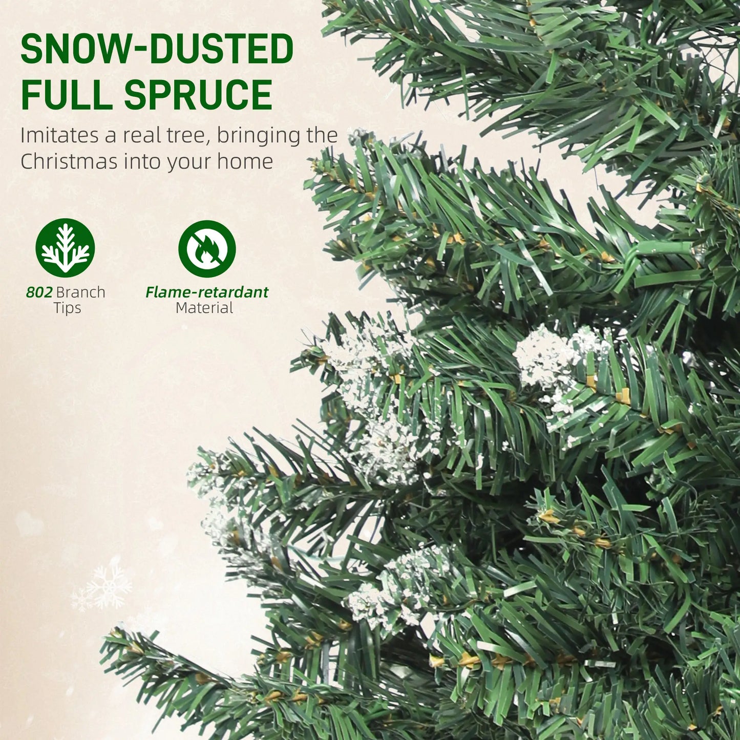6 ft Frosted Prelit Christmas Tree, Dual Colour LED Light, Hinged, Easy Assembly, Dual Colour Pre Lit Christmas Trees at Gallery Canada