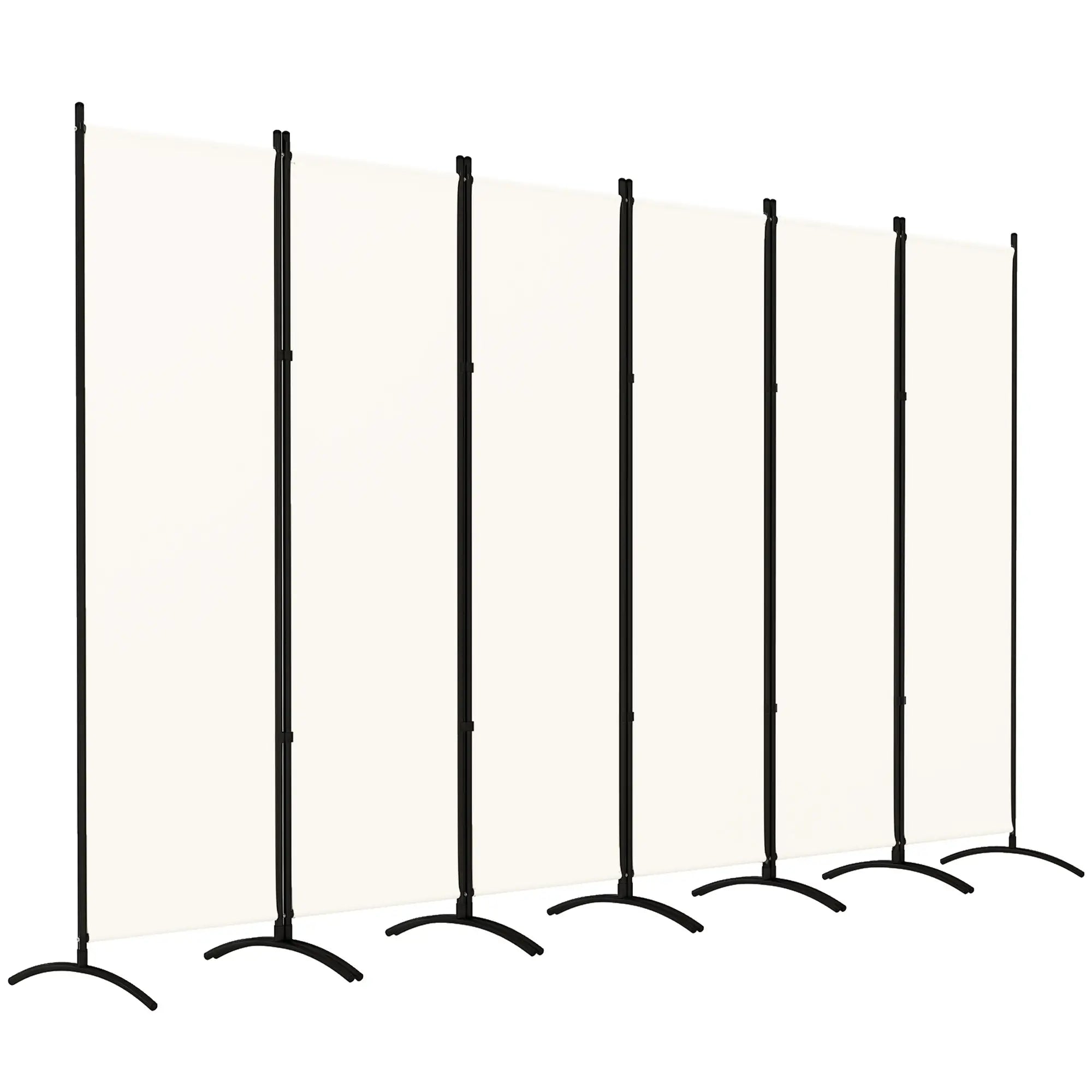 6 Panel Folding Room Divider, UV30+ Privacy Screen, Beige Side Awnings at Gallery Canada