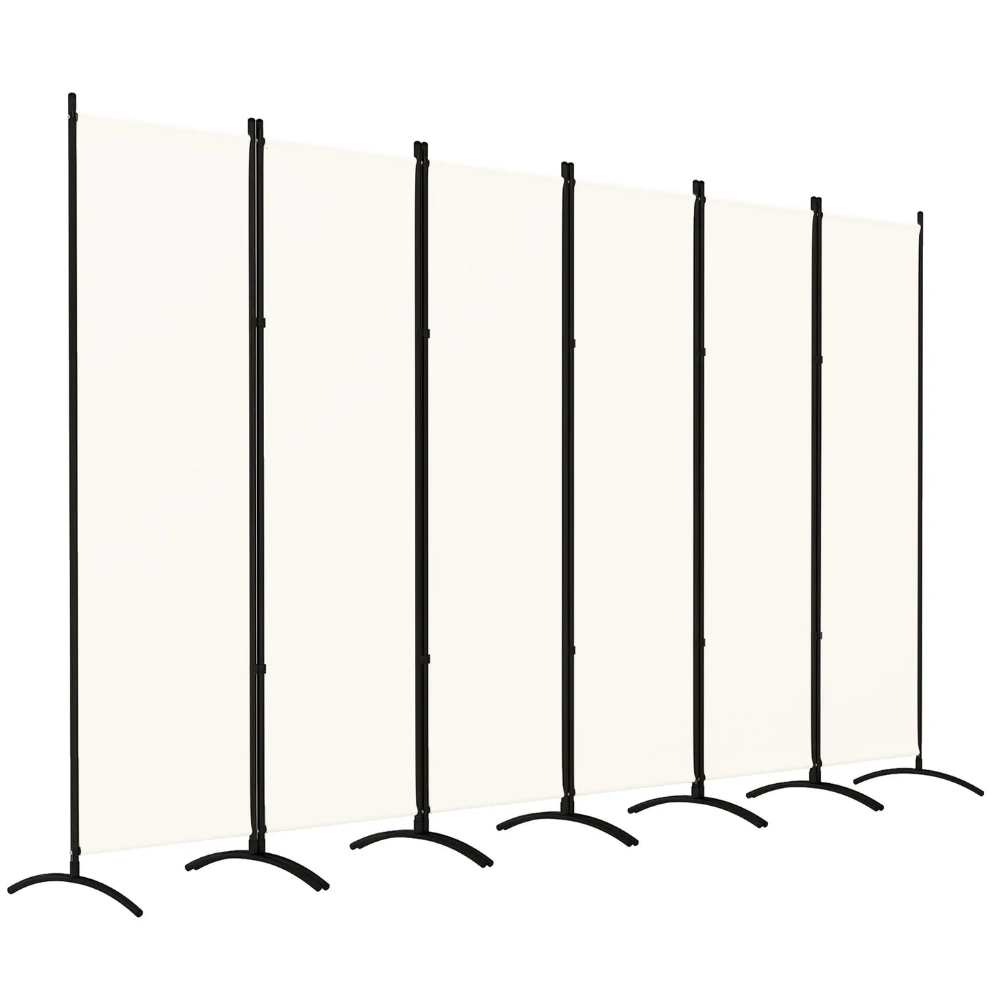 6 Panel Folding Room Divider, UV30+ Privacy Screen, Beige Side Awnings at Gallery Canada