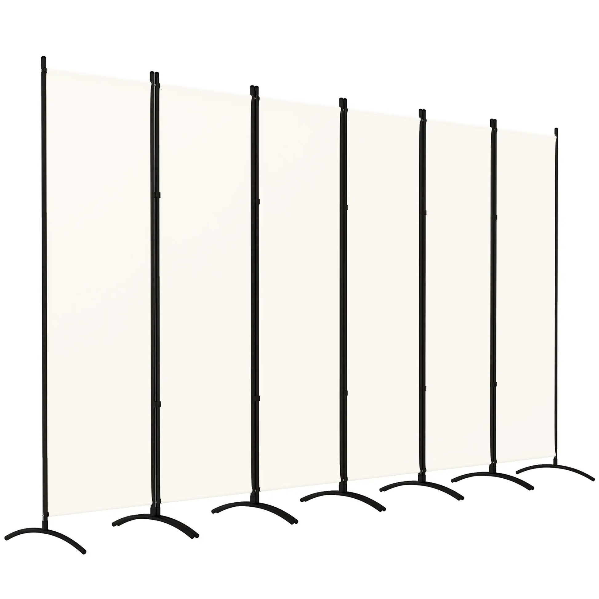 6 Panel Folding Room Divider, UV30+ Privacy Screen, Beige Side Awnings at Gallery Canada