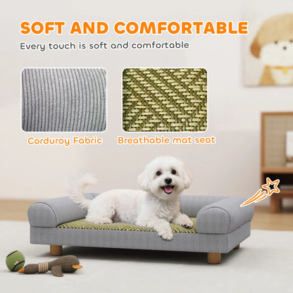 Pet Sofa, Dog Couch Bed for Small Dogs, Elevated with Solid Feet, Grey Dog Sofas at Gallery Canada