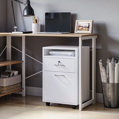24" Vertical Filing Cabinet with Lock, Mobile, White Office Cabinets & Cupboards at Gallery Canada