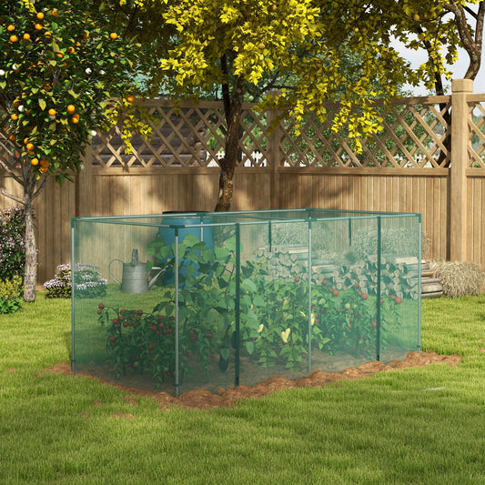 Galvanized Steel Crop Cage, Plant Protection Tent, 8' x 4', Green Walk In Greenhouses Green and Silver at Gallery Canada