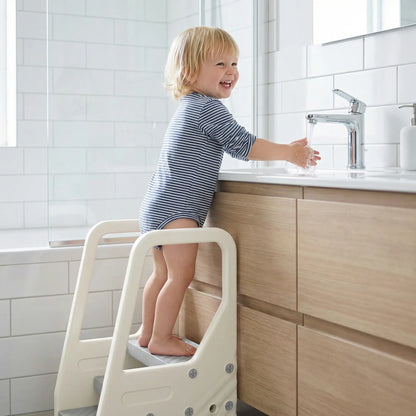 Adjustable Height Toddler Step Stool with Handle, Foot Pads, Grey Toddler & Kids Step Stools at Gallery Canada