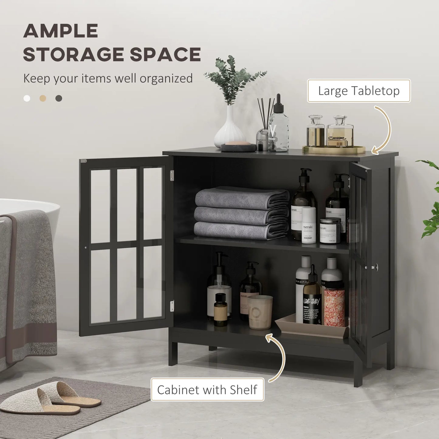 Modern Kitchen Buffet Cabinet, 2 Doors, Dining Room Sideboard, Black Bar Cabinets at Gallery Canada