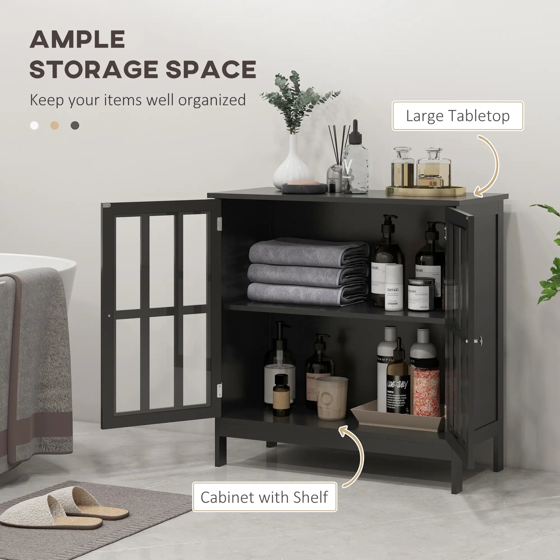 Modern Kitchen Buffet Cabinet, 2 Doors, Dining Room Sideboard, Black Bar Cabinets at Gallery Canada