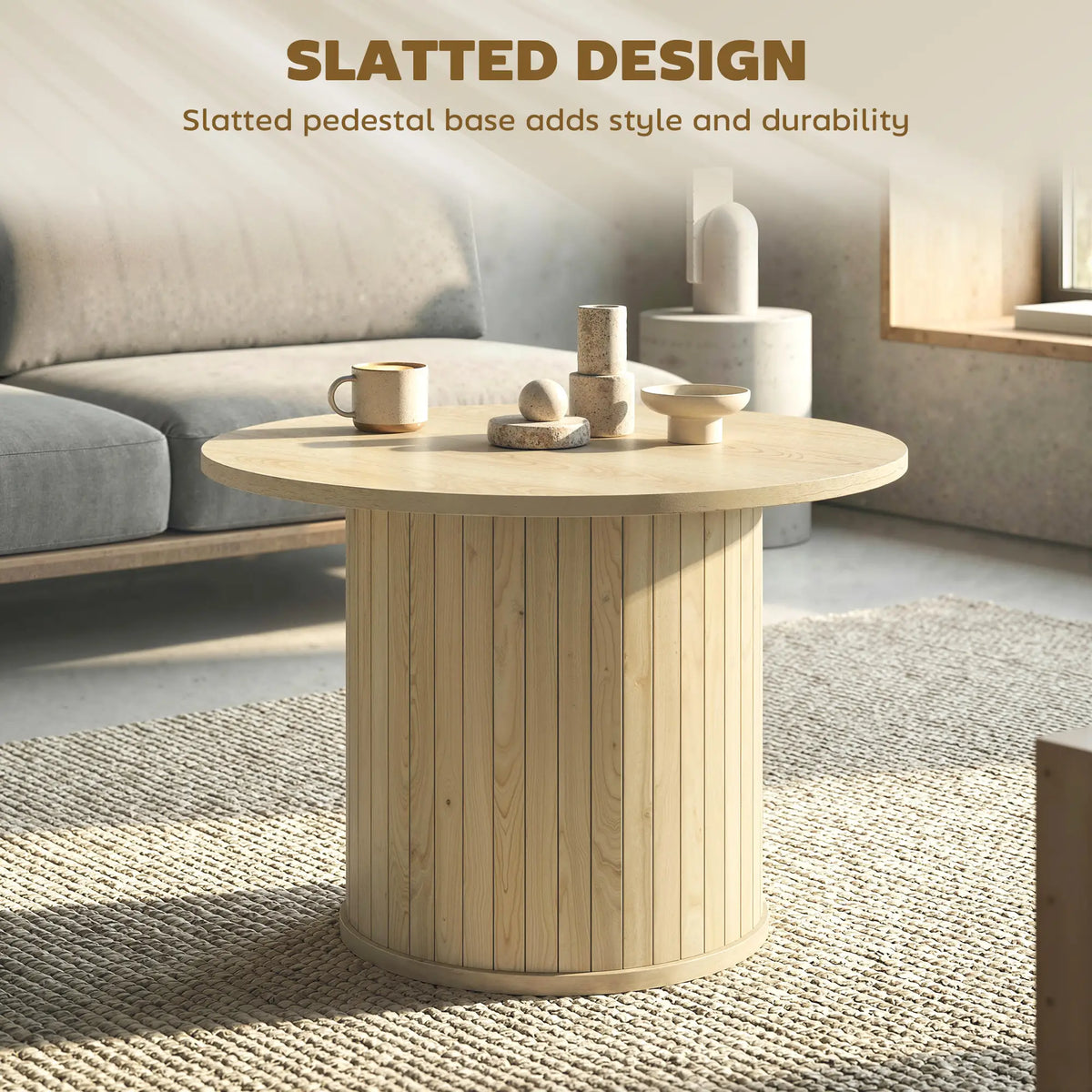Round Coffee Table, 24", Natural Wood Coffee Tables at Gallery Canada
