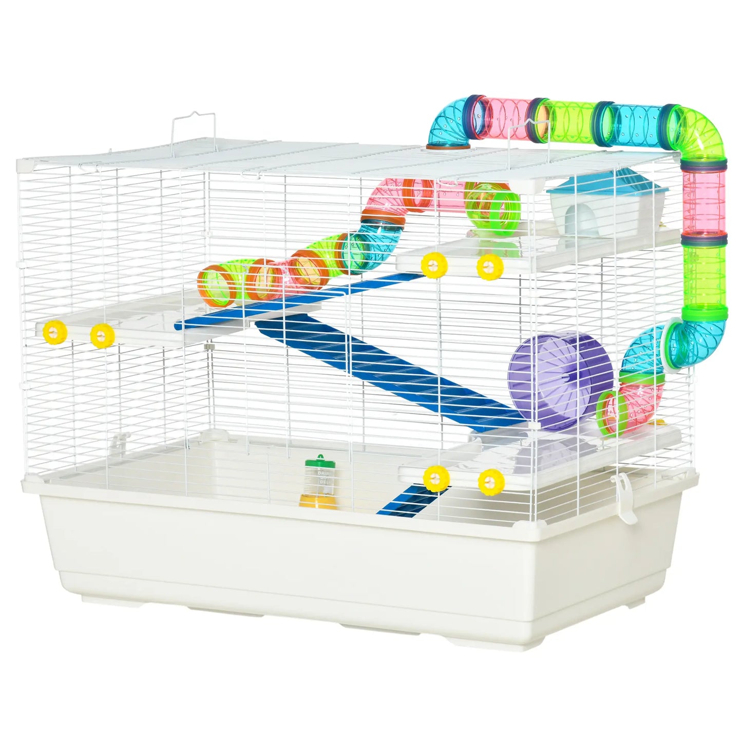 31" Large Hamster Cage, Small Animal House, Tunnel Tube System, White Hamster Cages at Gallery Canada