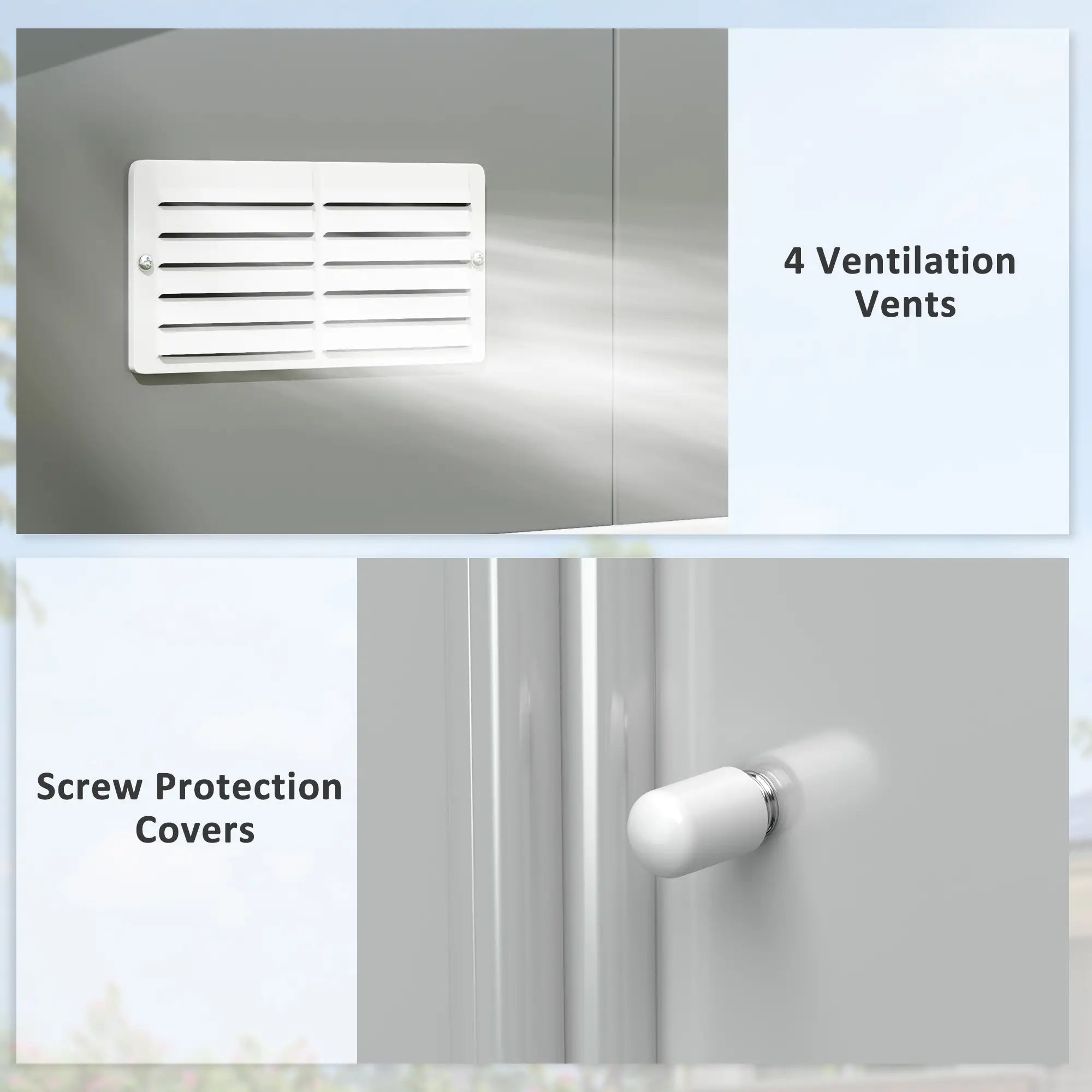 9' x 10.6' Garden Storage Shed, Foundation Kit, Double Doors, Light Grey Sheds at Gallery Canada