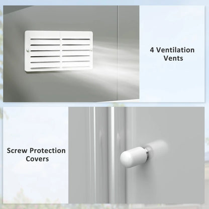 9' x 10.6' Garden Storage Shed, Foundation Kit, Double Doors, Light Grey Sheds at Gallery Canada