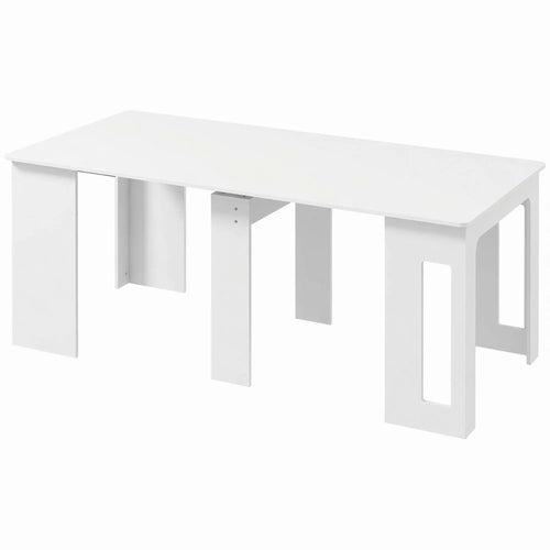 Extendable Dining Table, Expandable Kitchen Table, Seats 6, White